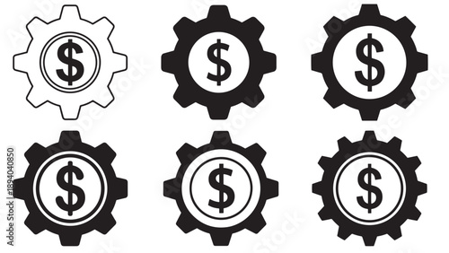 Minimal Gear With Dollar Center And Fine Teeth Representing Financial Systems, Payment Automation And Revenue Operations