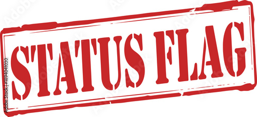 red status flag stamp on white background