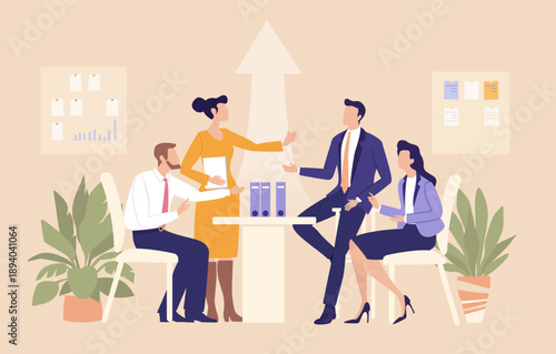 Financial Dispute Meeting. Business  professionals engage in a tense discussion during a meeting, representing resolution, critical decision-making, and challenges in business