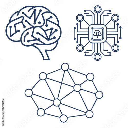 Artificial Intelligence Neural Network Icons
