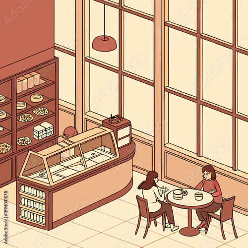 Cozy Coffee Shop Illustration - Ambiance & Relaxation