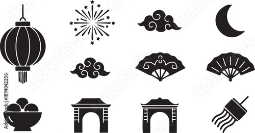 Chinese culture icons and symbols