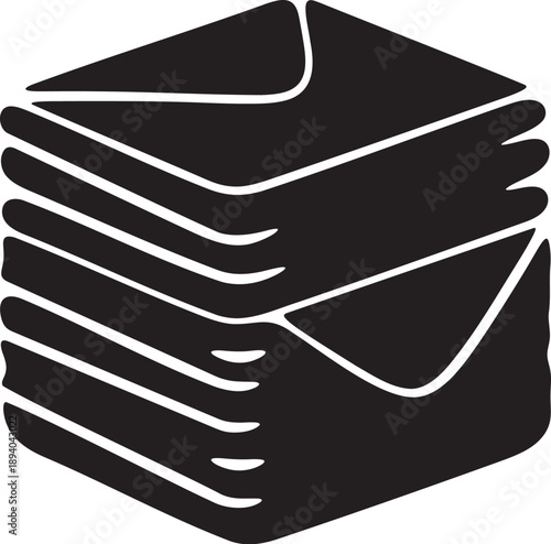 stack of envelopes with white outlines