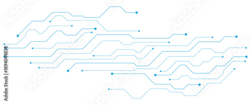 Blue Digital Circuit Board Lines on Black Background
