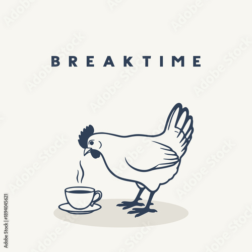 Chicken in break time moment