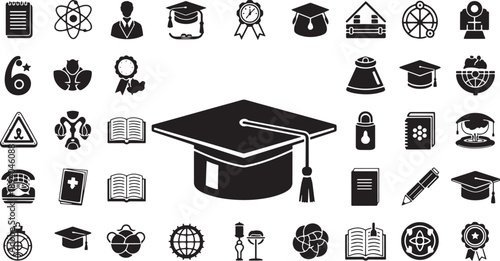 Graduation Cap Icon Education Symbol.