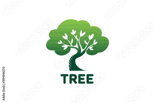 Stylized green tree logo with text reading tree underneath it
