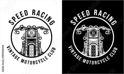 Vintage Motorcycle Club Speed Racing Emblem Design.