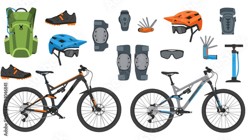 Mountain biking gear and equipment for outdoor adventures
