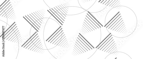 Dense Pattern of Striped Triangles and Overlapping Circles on Black