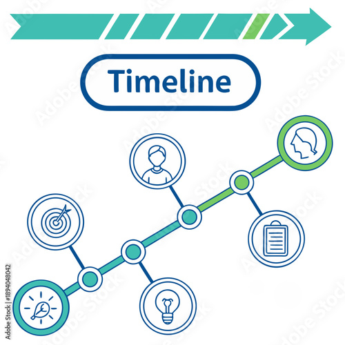 Infographic Timeline Vector with Steps and Progress Markers