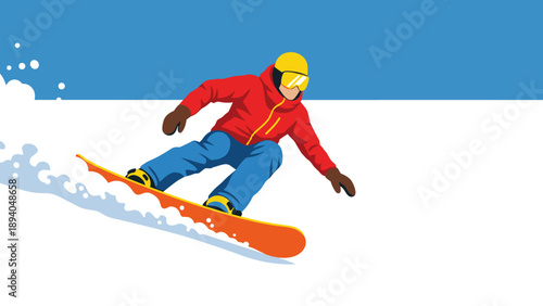 Dynamic snowboarding adventure in flat style