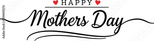Happy mothers day greeting card with hearts