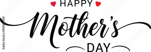Happy mother's day greeting card with hearts