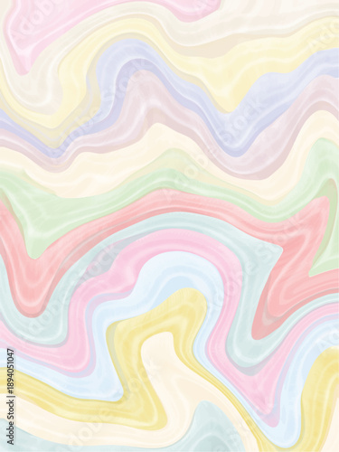 Illustration of flowing pastel fluid swirls with smooth curves, suitable for creative layouts, branding visuals, and digital backgrounds. Created in a modern abstract style.