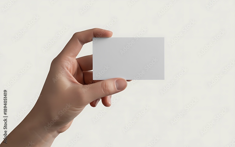 Obraz premium Hand holding a blank white business card