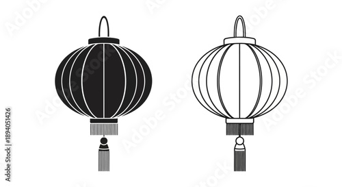 Traditional chinese lanterns vector illustration Vector