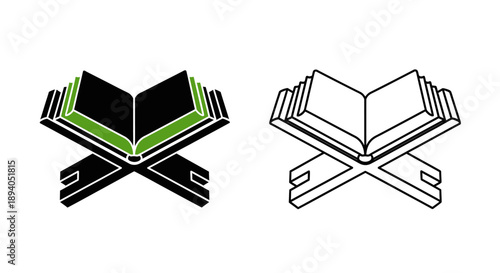 Islamic quran book icon design vector illustration Vector