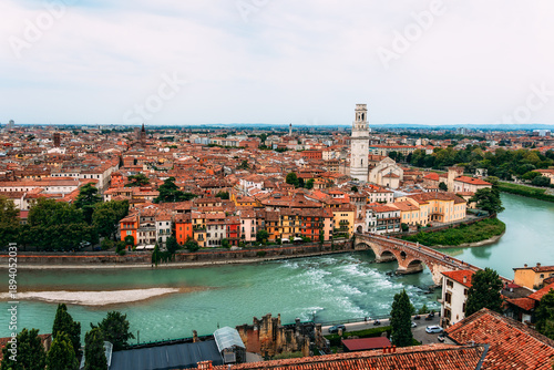 Photos Verona cityscape from Castel San Pietro with the Adige River flowing through