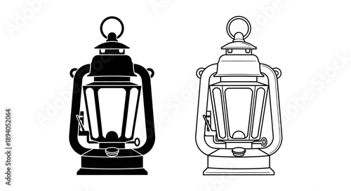 Vintage lantern design illustration Vector