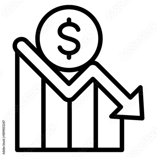 Stock Market Crash Icon