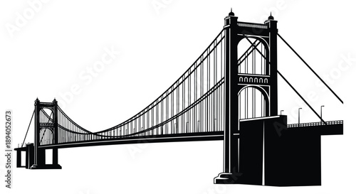 A striking black and white image showcases the iconic golden gate bridge in san francisco presented as a bold silhouette