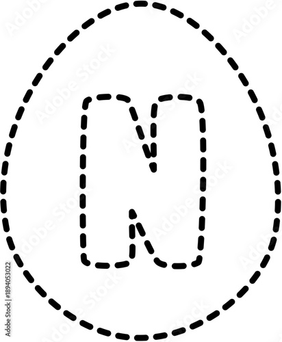 Easter Egg Font Letter N