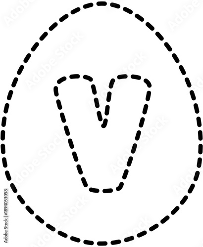 Easter Egg Font Letter V