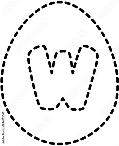Easter Egg Font Letter W