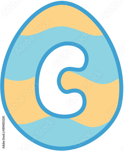 Easter Egg Font Letter C