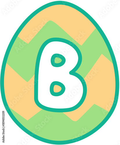 Easter Egg Font Letter B