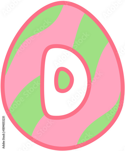 Easter Egg Font Letter D