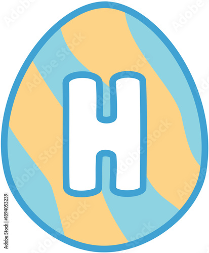 Easter Egg Font Letter H