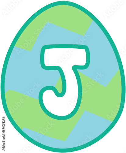 Easter Egg Font Letter J