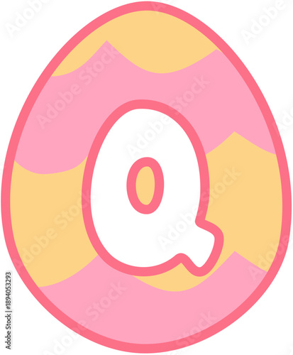 Easter Egg Font Letter Q