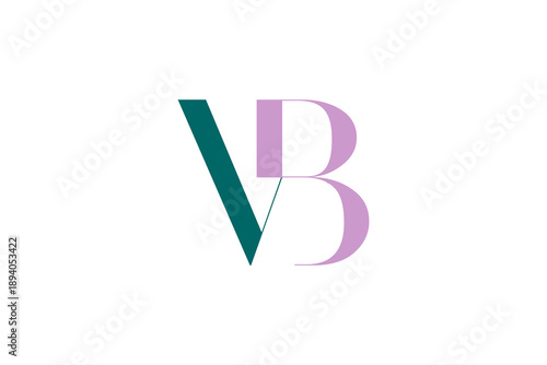 Modern VB Letter Logo Design, Minimal Monogram Brand Identity Symbol