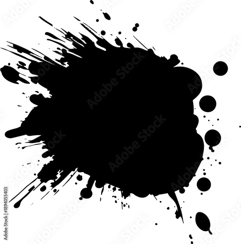 Black ink paint splash