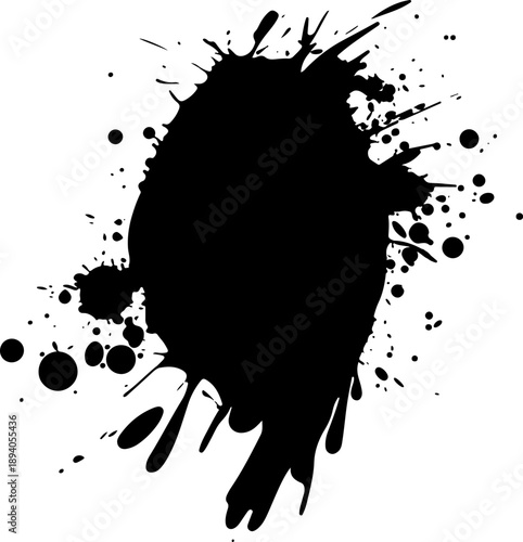 Black ink paint splash