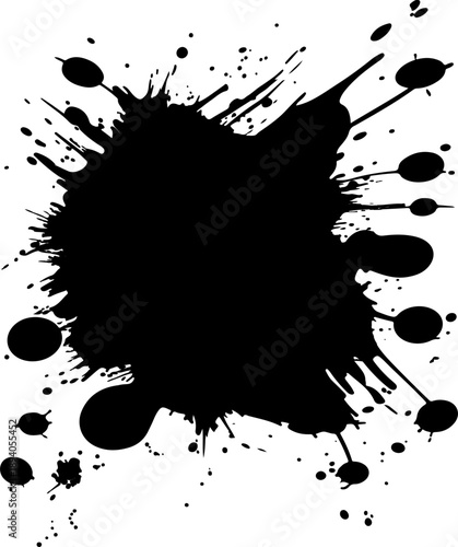 Black ink paint splash