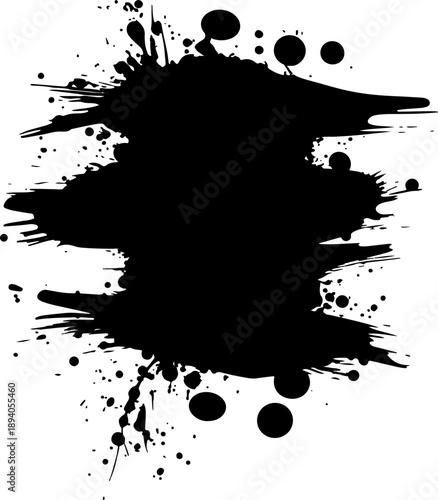 Black ink paint splash
