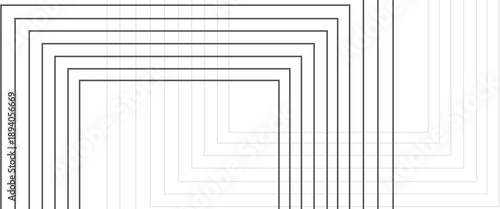 Swirling Square Pattern of White and Gray Lines on Black Background