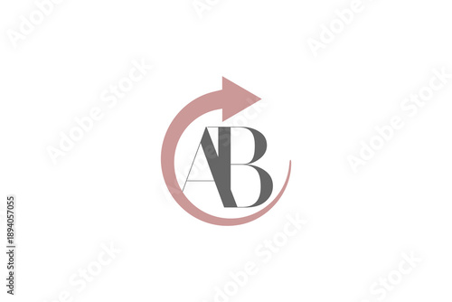 AB Letter Logo with Arrow Growth Symbol, Modern Business Monogram Design