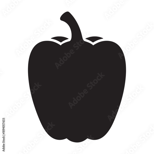 A black silhouette of an apple against a clean white background vector shilhoutte icon use as a symbol, web graphic design, and infographic icon