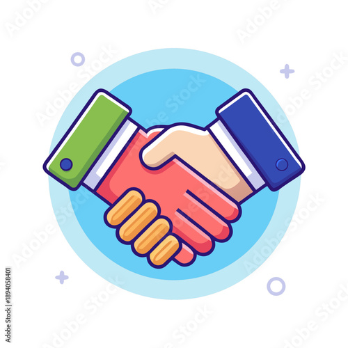 Stylized handshake icon representing business agreement and partnership