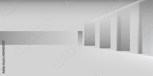 Empty Room. Abstract Futuristic Interior. 3d Render Illustration