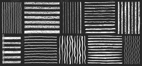 Hand drawn stripes lines collection. Chalk pastel brush crayon marker pen textured uneven doodle grunge rough wavy stripes streaks bars strokes. Dividers text backgrounds border frame templates set