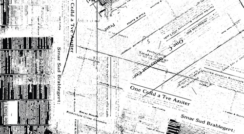 Newspaper paper grunge aged newsprint pattern background. Vintage old newspapers template texture. Unreadable news horizontal page with place for text, images. Grey colored art collage.