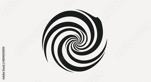 Abstract Black and White Hypnotic Spiral Swirl Design.