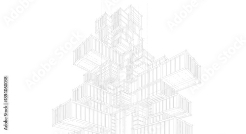 Abstract White Sculpture of a Humanoid Figure.