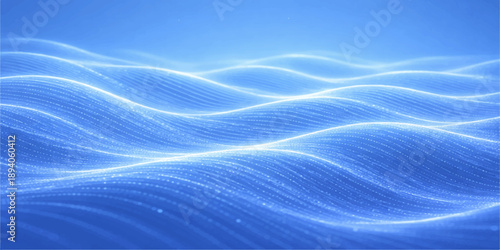 A smooth blue wave design with flowing soft lines and a gradient motion creates a minimalist vector illustration for an elegant water texture backdrop or wallpaper